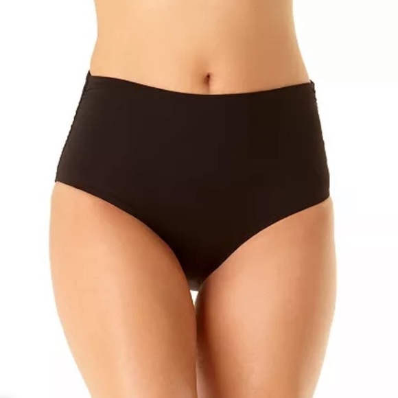 Anne Cole Convertible High Waist Shirred Swim Bottom - Picture 2 of 12